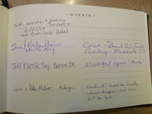 Frisco Colorado Hotels Guest Book