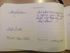 Frisco Colorado Hotels Guest Book